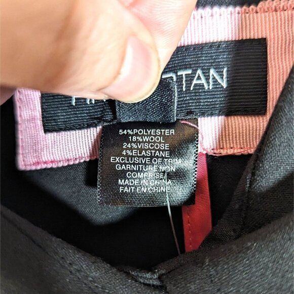 Pink Tartan Canada Black Trench Coat Shirt Dress Size 6 Tab Pockets Long Sleeve - Picture 5 of 7